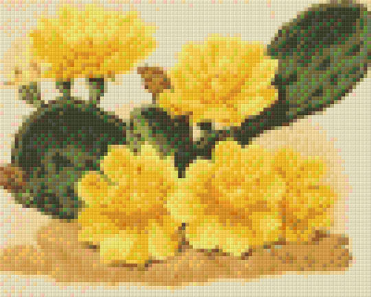 Cactus With Yellow Flowers Four [4] Baseplate PixelHobby Mini-mosaic Art Kit